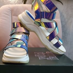 Wild Fable Kaya Holographic Gladiator Sandals
